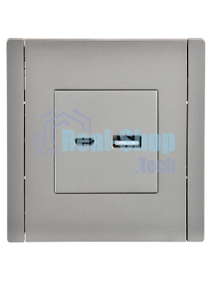 Розетка IEK FORTE&PIANO USB A+C 3,1А FP550 сталь