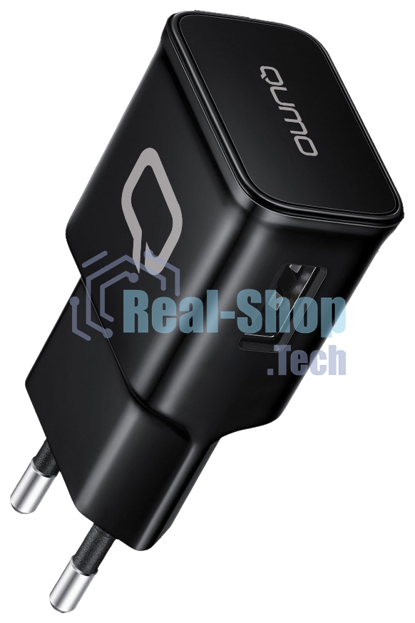 Сетевое зарядное устройство Qumo Energy (Charger 001), 1 USB, 1A, черный