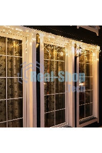 Гирлянда Neon-night Айсикл (бахрома) светодиодный, 4,8 х 0,6 м, прозрачный провод, диоды теплый белый, 176 LED