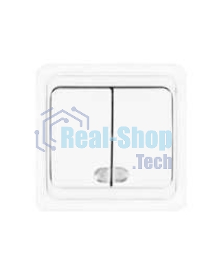 Выключатель 2-кл. СП Валери 10А IP20 с индик. белый Universal В0123