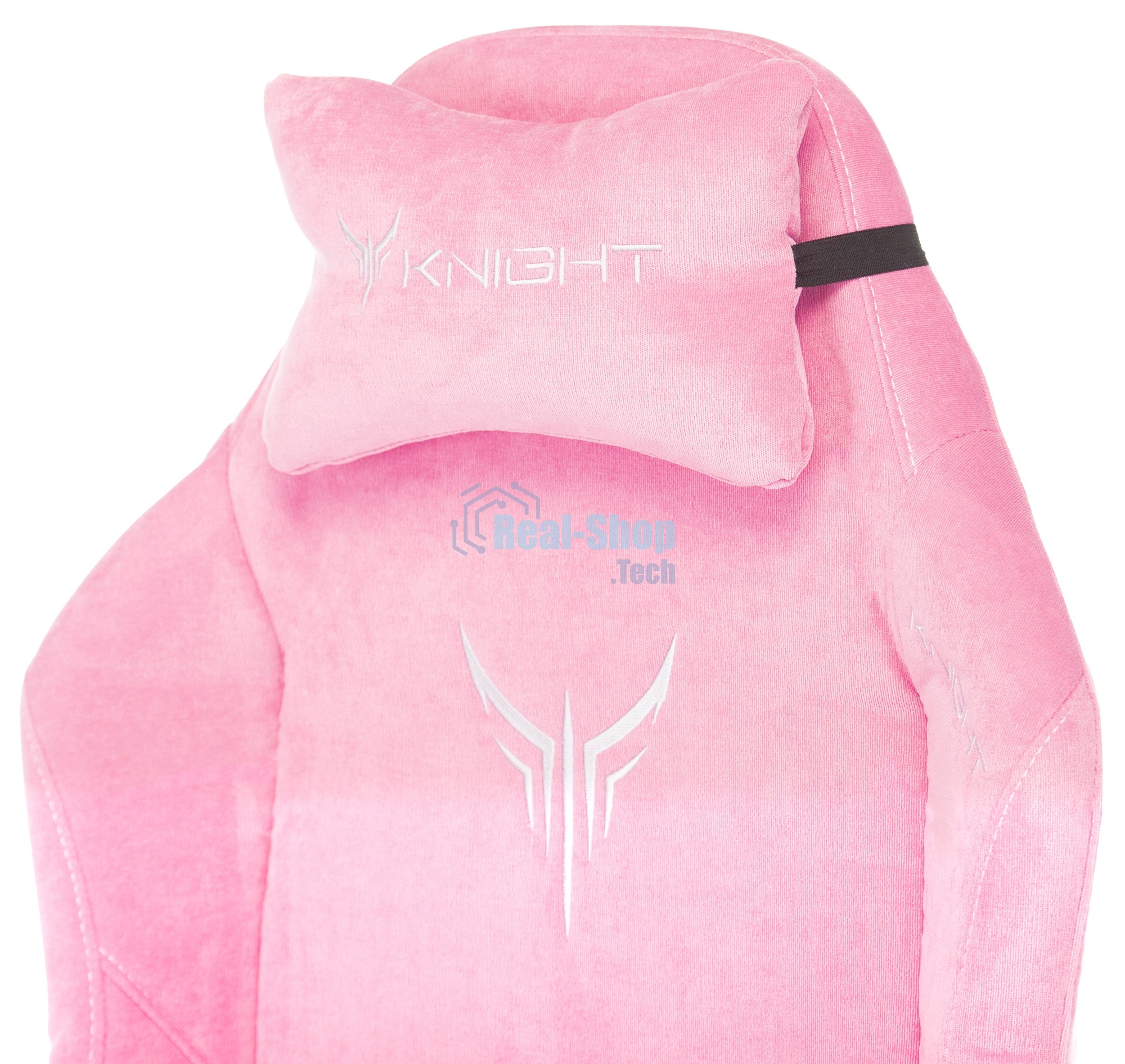 Кресло игровое Knight N1 Fabric розовый Velvet 36 с подголов. крестовина металл