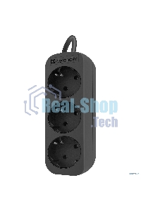 Удлинитель сетевой Defender M350 черный, 5 м, EURO, 3 розетки, 2200 Вт