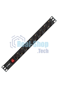 Блок розеток горизонтальный ExeGate ServerPro PDU-19H801 Al-8S-C14-SW, 19
