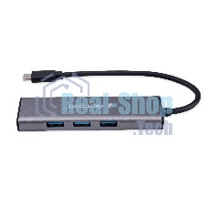 Разветвитель USB3.1 Gembird UHB-U3P7-02, 7хUSB, с доп.питанием (порт Type-C), OTG, кабель Type-C 19см, алюминий, коробка