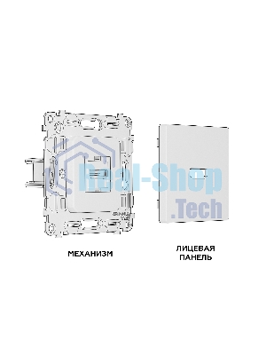 Комплект механизма розетки HDMI 2.0 ALFA Бежевый матовый 40V/500mA 2.0GHz 5-18Gbit/s QUANT (AP3340, VM222) MA334010