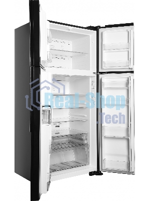 Холодильник Hitachi R-W660PUC7 GBK черный двухкамерный 396/144л морозилка сверху, No Frost, Side by Side