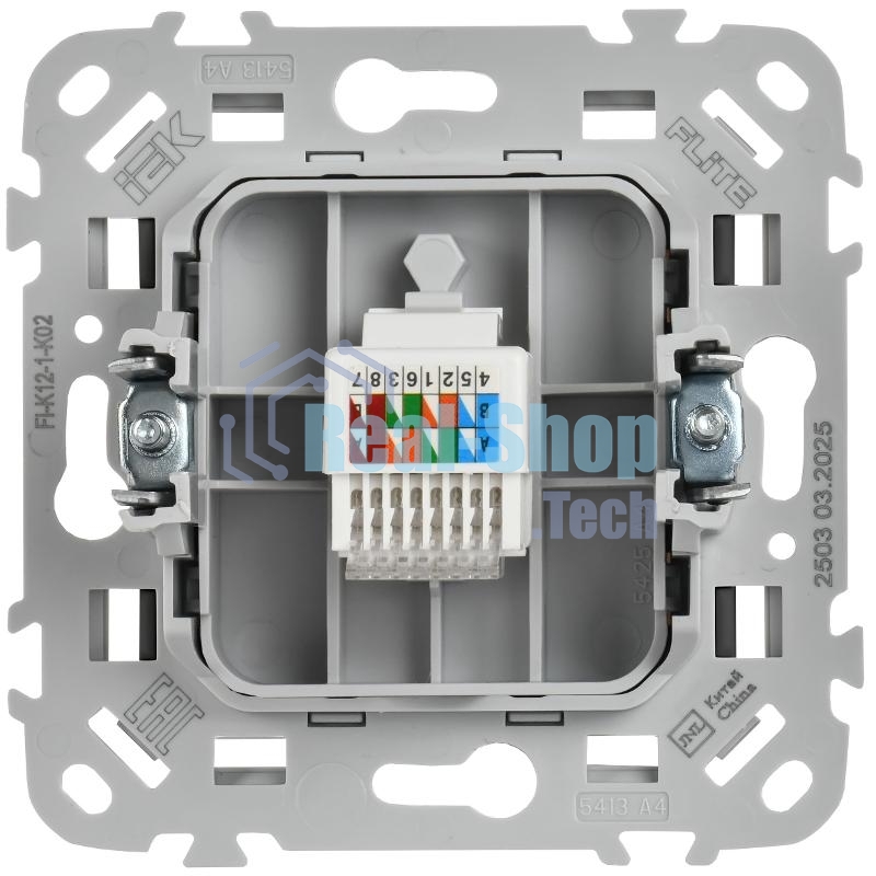 Розетка компьютерная RJ45 категория 5Е UTP РК5е-1-0-ФлЧ черный FLITE