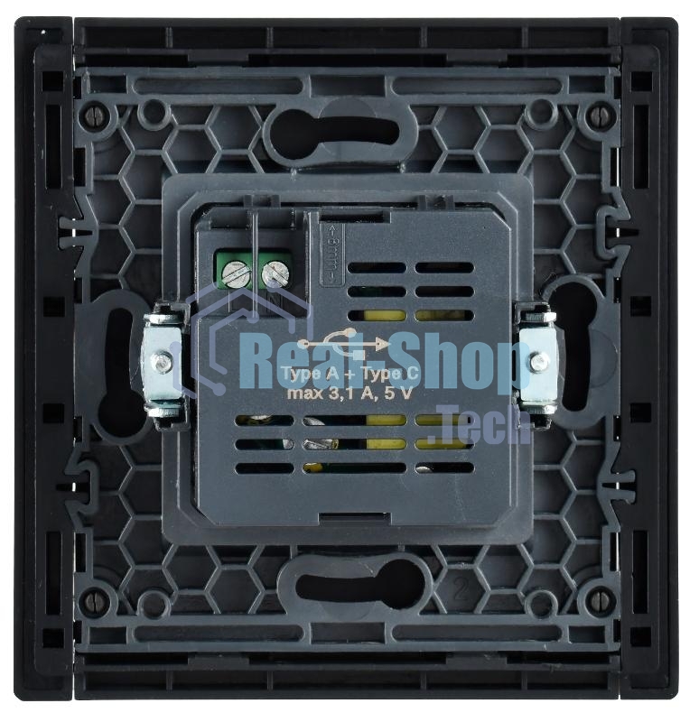 Розетка IEK FORTE&PIANO USB A+C 3,1А FP550 сталь