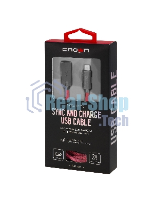 Кабель Crown USB - USB Type-C CMCU-3132C red