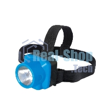 Фонарь налобный аккумуляторный LED5375 220В 0.4Вт LED 2 реж. пластик голуб. Ultraflash 14252