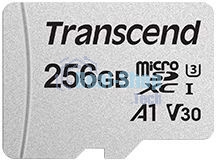 Флеш карта microSD 256Gb Transcend microSDXC Class 10 UHS-I U3, V30, A1, (SD адаптер), TLC