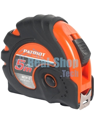 Рулетка PATRIOT MTP-5, ударопрочный корпус, обрезиненная, 5м