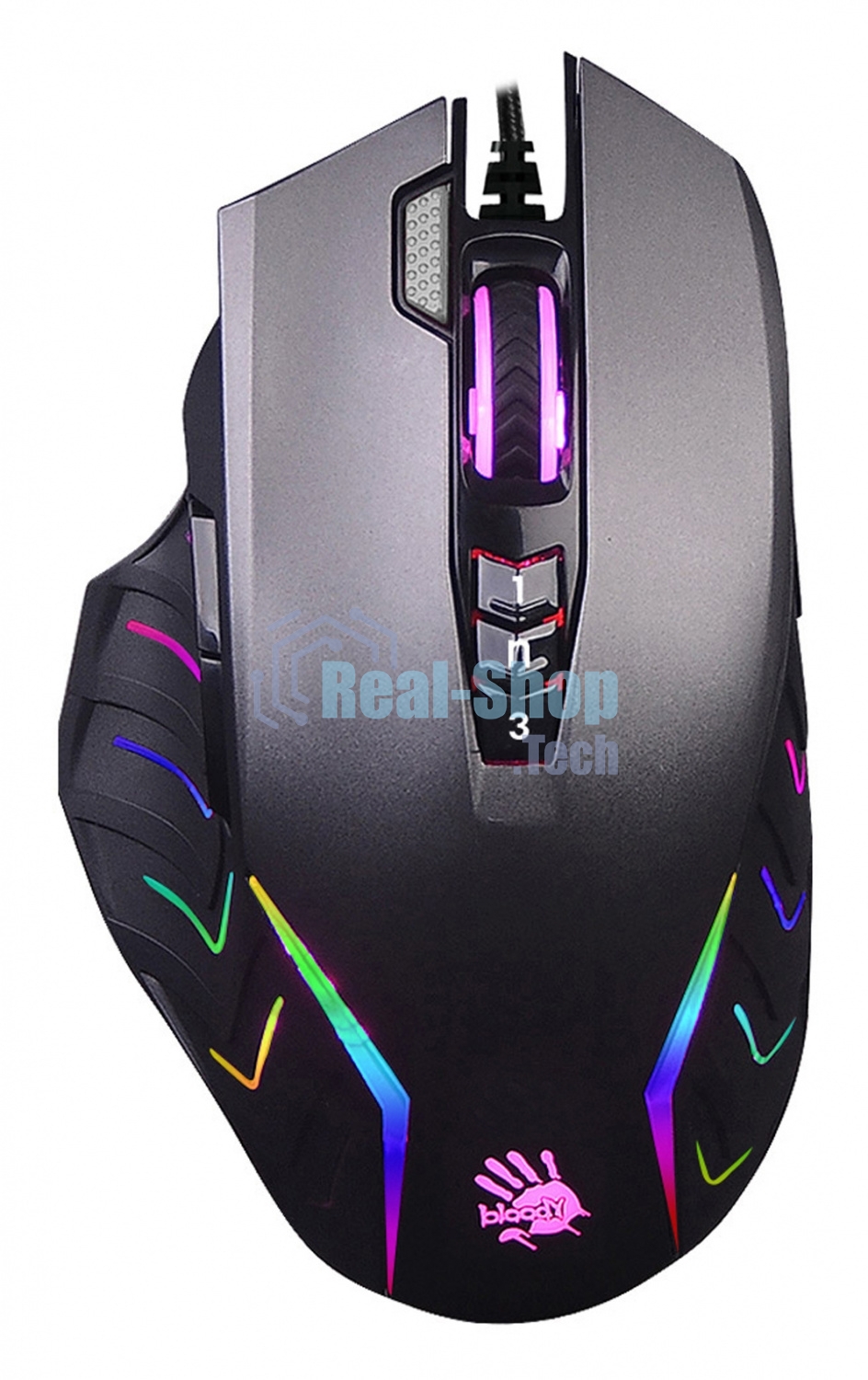 Мышь проводная A4Tech Bloody J95s серый, 8000 dpi, USB, кнопки - 9