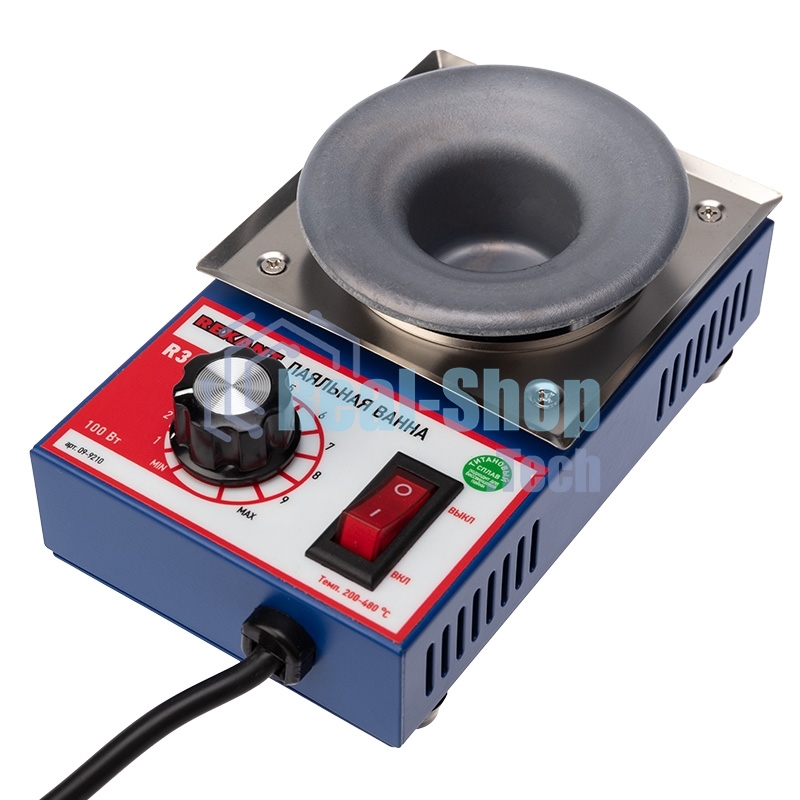 Паяльная ванна Rexant, модель R38F, 100 Вт, ø 38 мм, 200-480 °C, бессвинцовая