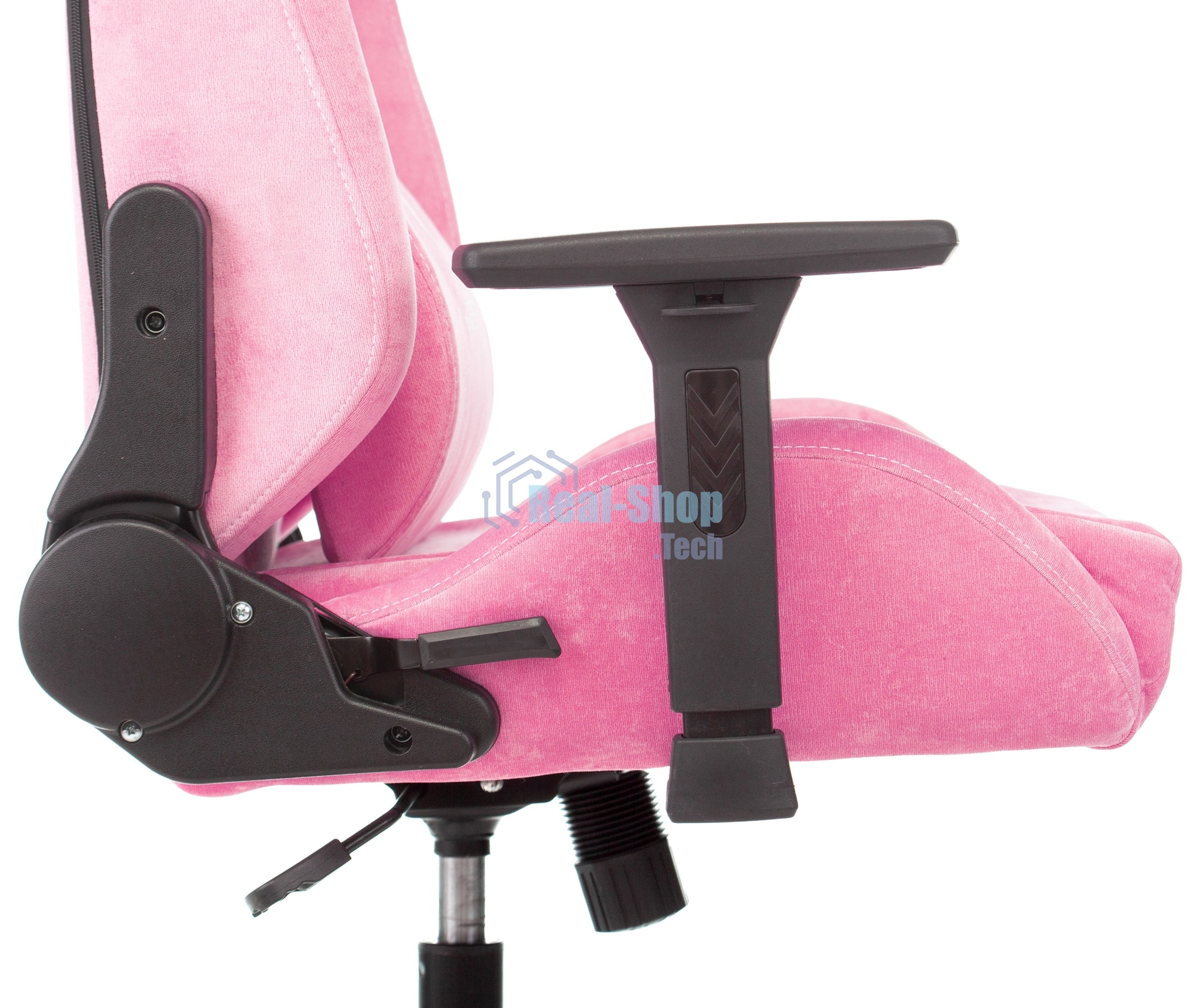 Кресло игровое Knight N1 Fabric розовый Velvet 36 с подголов. крестовина металл