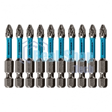 Набор бит торсионных Gross PZ2x50 мм, для ударных шуруповертов, 10 шт.