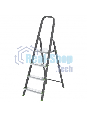 Стремянка Сибртех 4 ступени, стальной профиль, алюминиевые ступени
