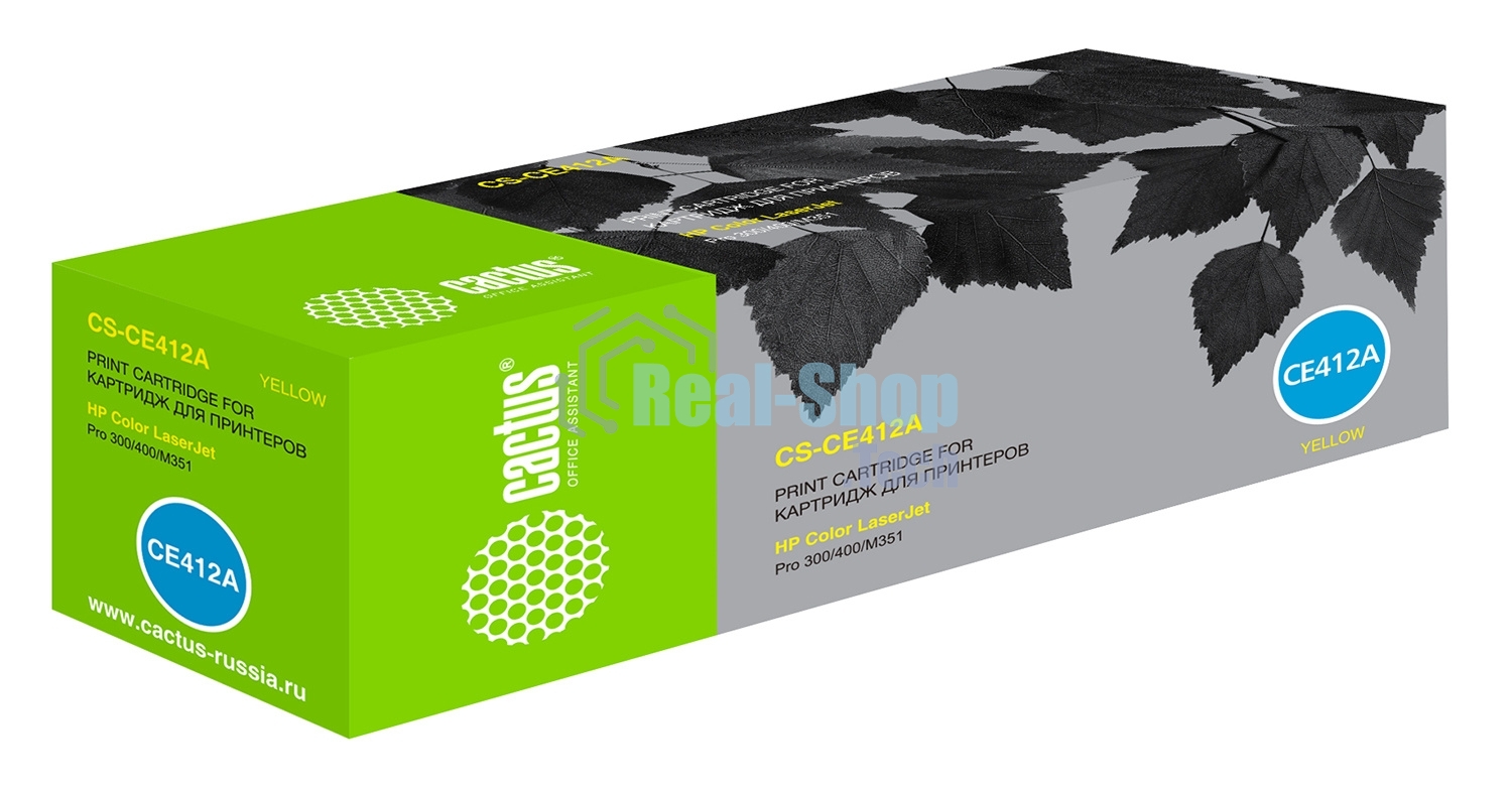 Картридж лазерный Cactus CS-CE412A желтый (2600 стр.) для HPCLJ Pro 300 Color M351/Pro 400 Color M451