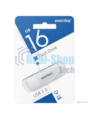 Флешка USB Smartbuy Scout White (SB016 Gb2SCW), 16Gb, USB 2.0, R/W 15/8, белый