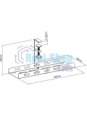 Кабель-канал Cactus CS-CM-400-1BK для столов 40x12.9x19см черный