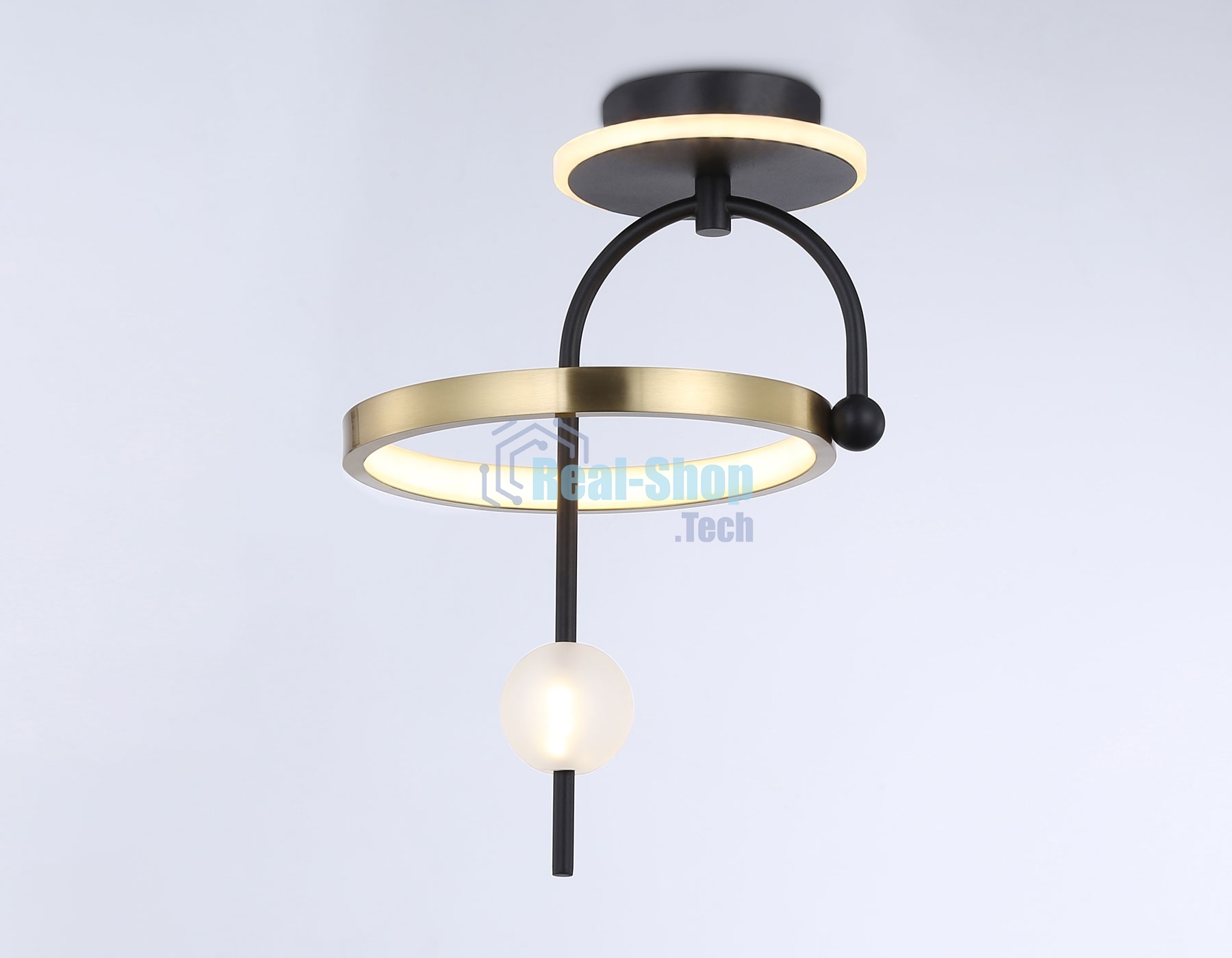 Светильник Ambrella light FL66424 BK/GD черный/золото 3000K/4200K/6400K 15W 240*220*347.7 (Без ПДУ)