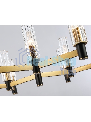 Люстра Ambrella light LH55513/9 BK/BS/CL черный/латунь/прозрачный E14*9 max 40W D760*760