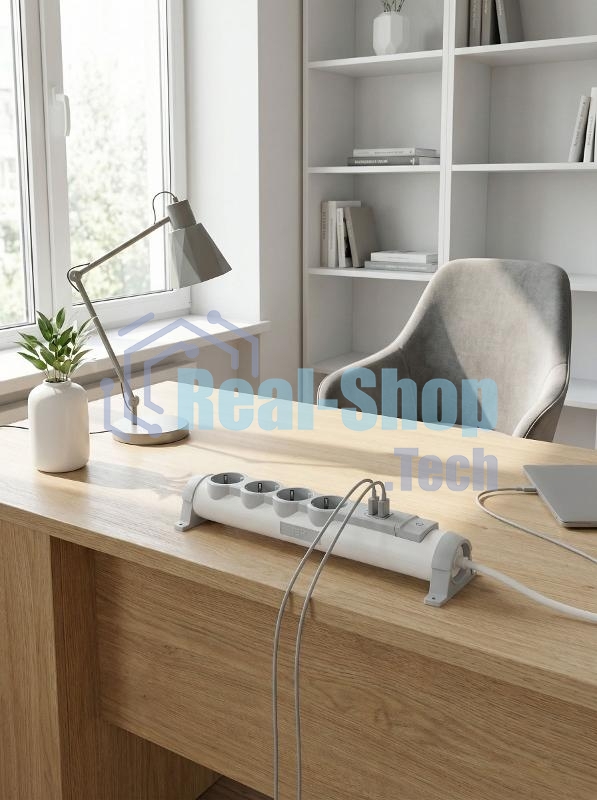 Удлинитель У06К 6 мест 2P+PE 3м 3х1,5мм2 16А USB A+C 20Вт белый COMFORT