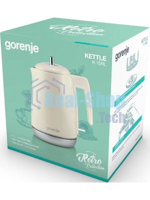 Чайник электрический Gorenje K15RL 1.7л. 2200Вт бежевый (корпус: металл/пластик)