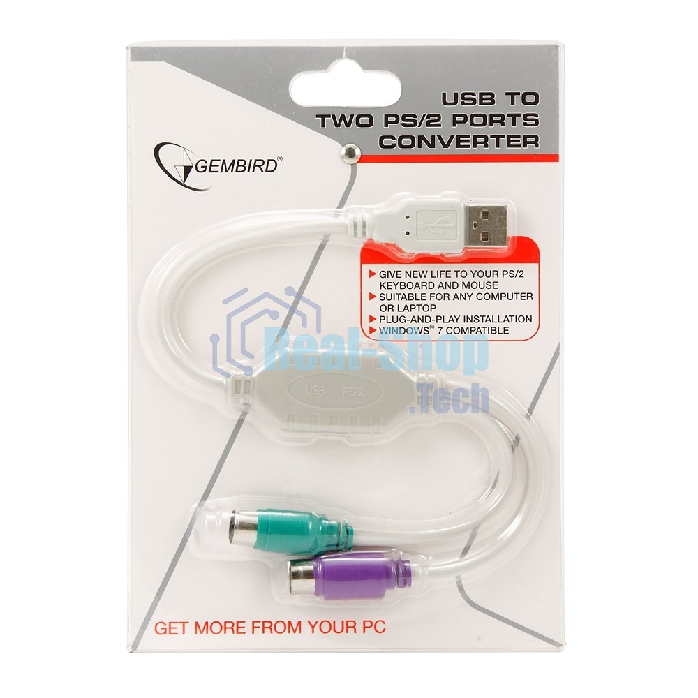 Переходник Gembird Конвертер с USB Am на 2xPS/2 UAPS12