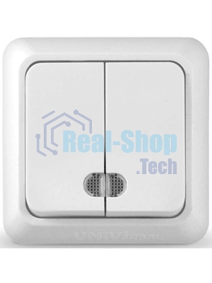 Выключатель 2-кл. ОП Олимп 10А IP20 с индик.белый Universal О0123