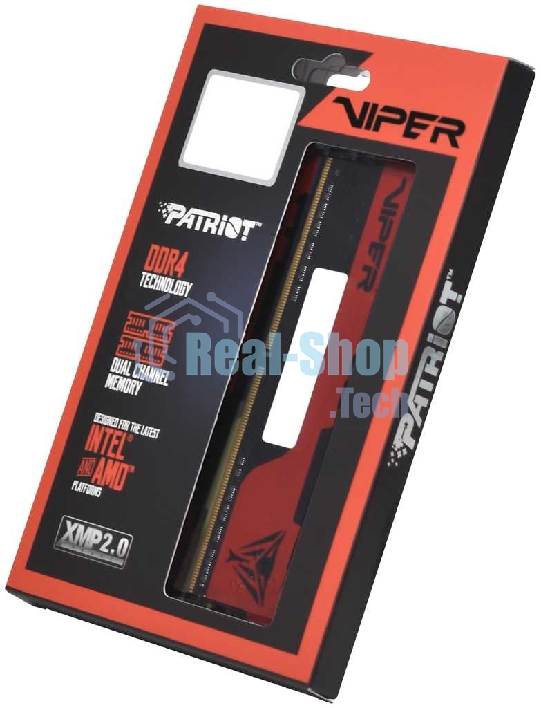 Оперативная память Patriot Viper Elite II, DDR4, 32GB (2x16 GB), 3200 MHz, CL18, DIMM, радиатор, красный, черный