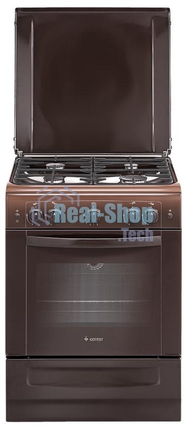Плита газовая Gefest ПГ 6100-01 0301 коричневый, конфорок 4 шт, духовка 52 л, 60 см x 85 см x 60 см