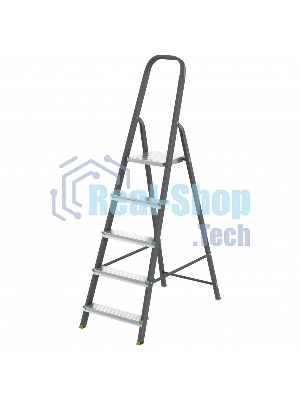 Стремянка Сибртех 5 ступеней, стальной профиль, алюминиевые ступени