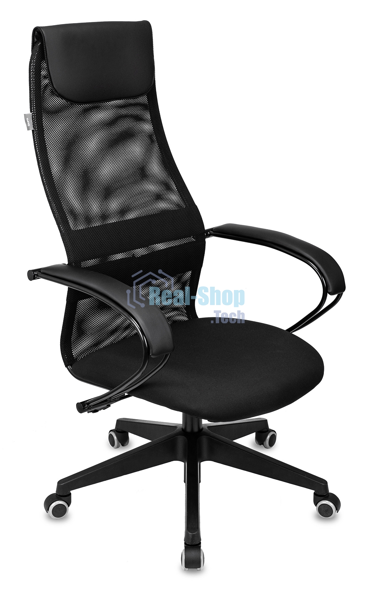 Кресло руководителя Бюрократ CH-607 TW-01 черный, сетка/ткань с подголов. крестовина пластик