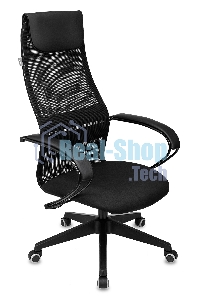 Кресло руководителя Бюрократ CH-607 TW-01 черный, сетка/ткань с подголов. крестовина пластик