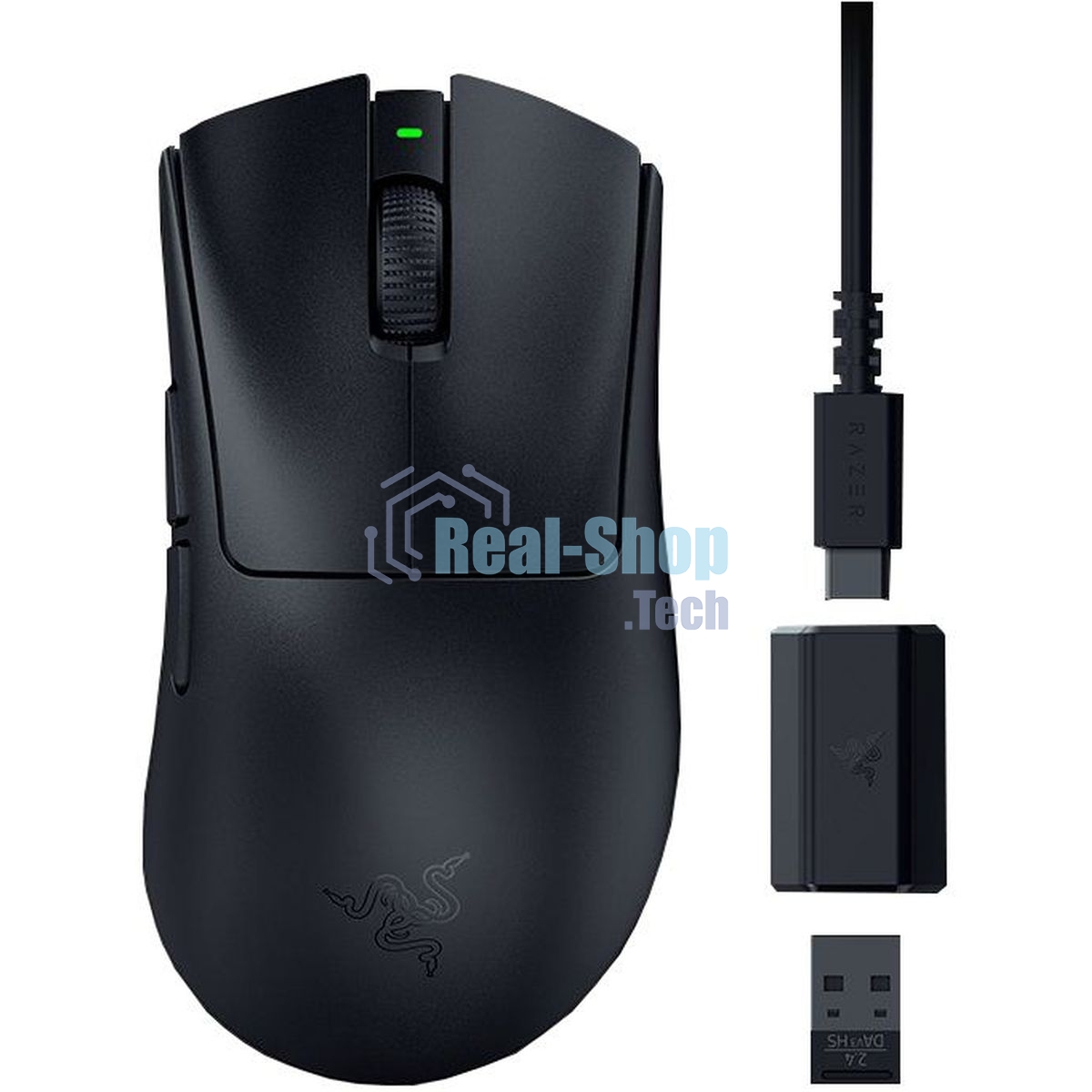 Мышь беспроводная/проводная Razer DeathAdder V3 HyperSpeed черный, 6400 dpi, радиоканал, USB, кнопки - 6
