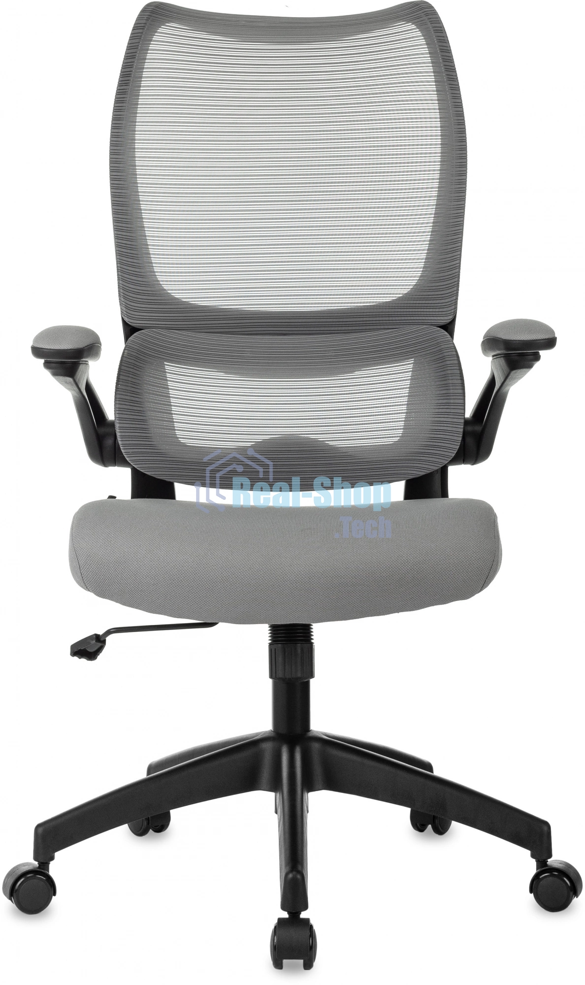 Кресло руководителя Бюрократ Sigma 1 серый, сетка/ткань, крестов. пластик