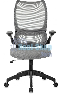 Кресло руководителя Бюрократ Sigma 1 серый, сетка/ткань, крестов. пластик