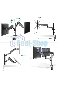 Кронштейн (держатель) ONKRON G140 для двух мониторов 13