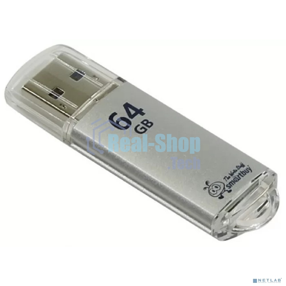 Флешка USB Smartbuy 64Gb,V-CUT SILVER (SB64GbVC-S3), 64Gb, USB 3.0, R/W 75/25, серебристый