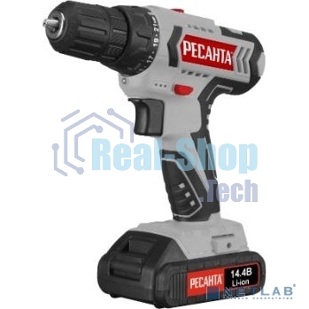 Дрель-шуруповерт аккумуляторная Ресанта ДА-14-2Л 75/14/3, Аккумуляторная, 14,4В