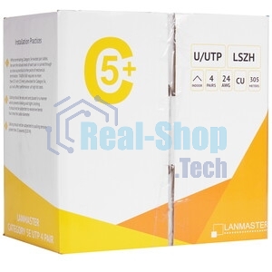 Кабель информационный Lanmaster LAN-5EUTP-PT-LSZH-BL cat.5e UTP 4 пары 24AWG LSZH внутренний 305м синий