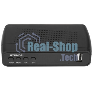 Приставка для цифрового ТВ Hyundai H-DVB520 черный, DVB-T2, DVB-T, DVB-C, HDMI, USB 2.0 х2