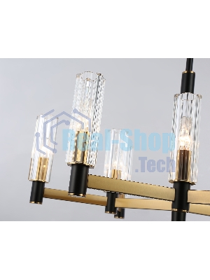 Люстра Ambrella light LH55513/9 BK/BS/CL черный/латунь/прозрачный E14*9 max 40W D760*760