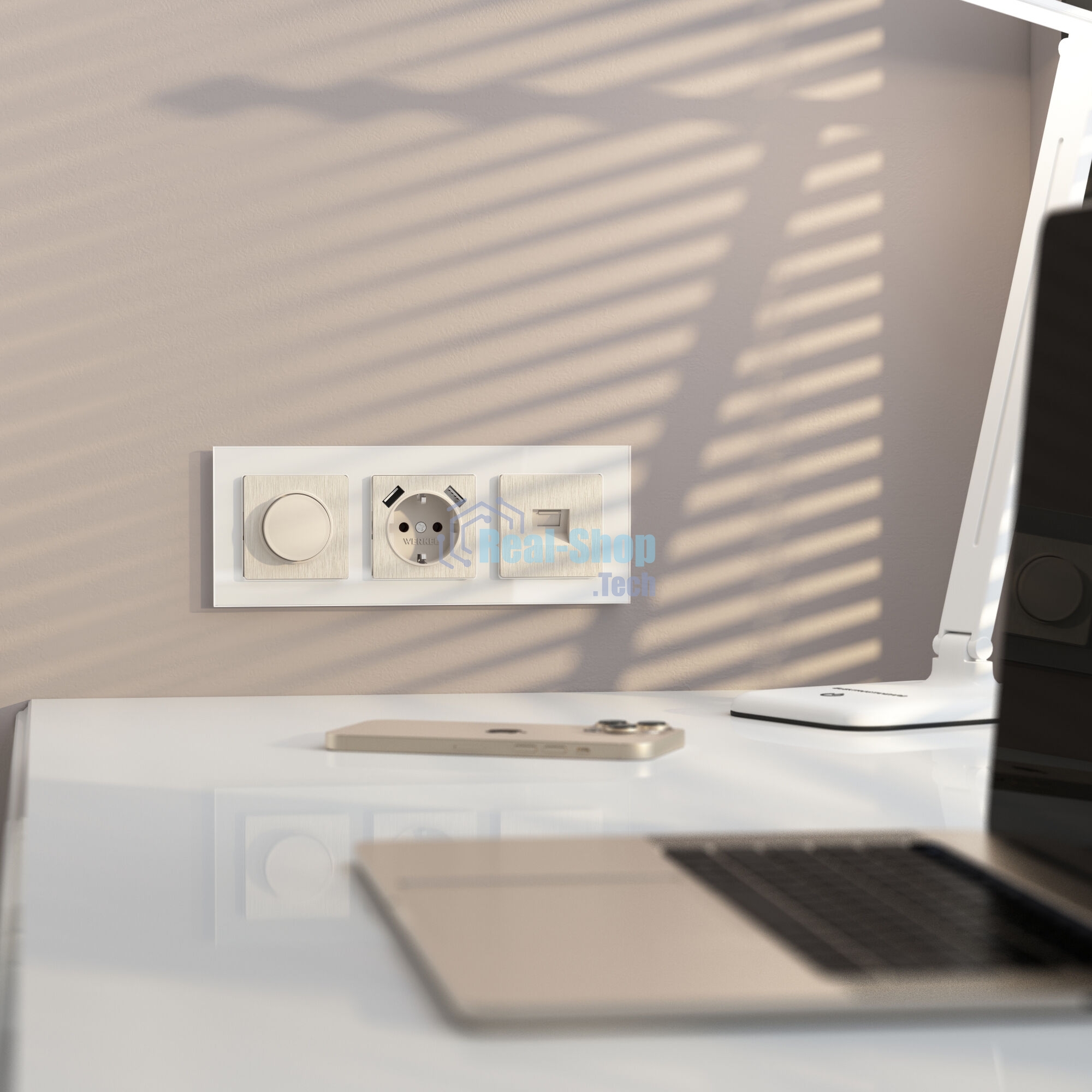 Розетка Ethernet RJ-45 (перламутровый рифленый)