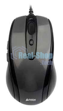 Мышь проводная A4Tech N-708X серый глянец/черный, 1600 dpi, USB, кнопки - 6