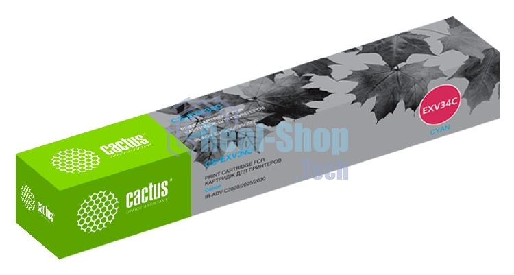 Картридж лазерный Cactus CS-EXV34C голубой (19000 стр.) для Canon IR Advance C2030L, C2030i, C2020L, C2020i, C2025i