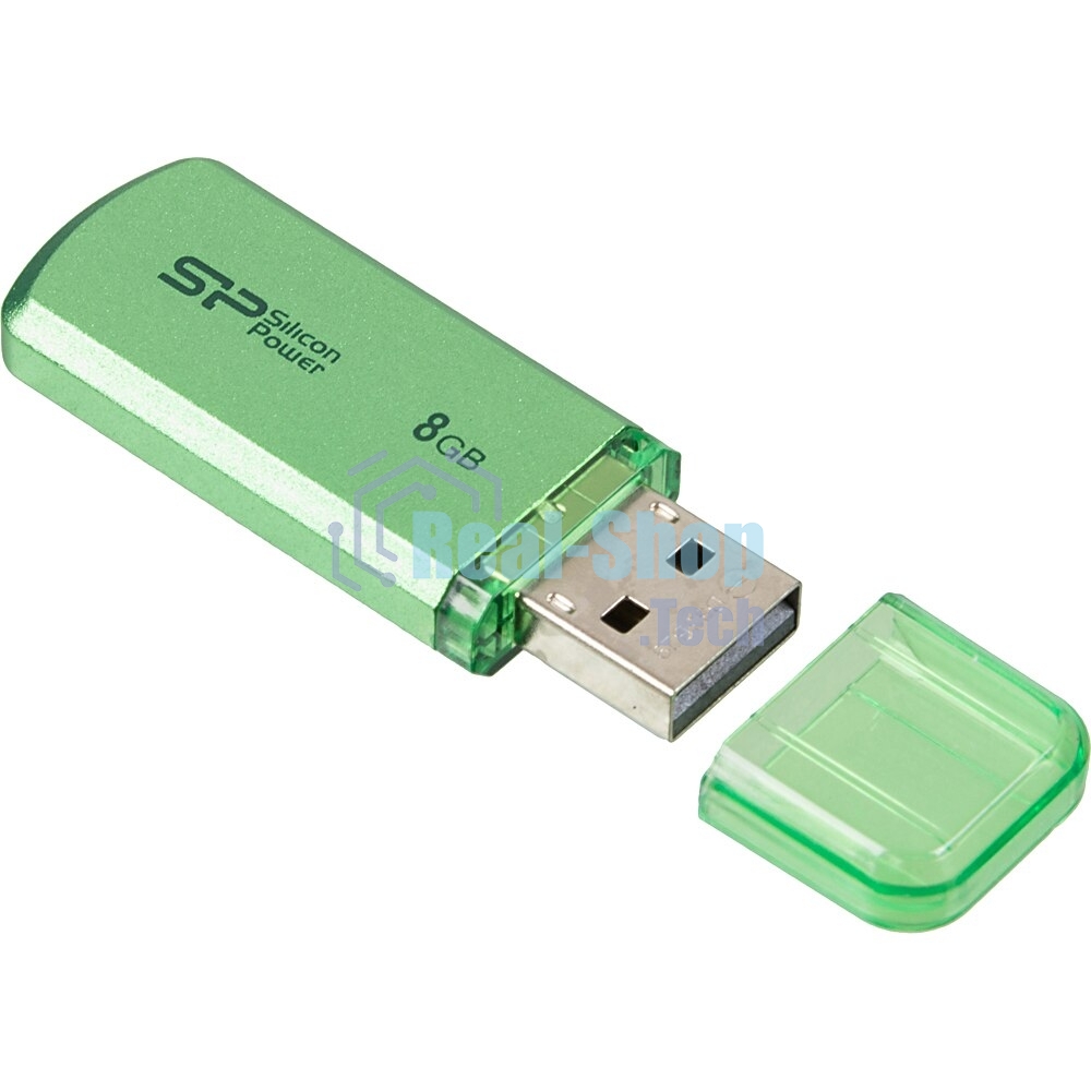 Флешка USB R/W Silicon Power R/W 8Gb Helios 101 SP008Gb,UF2101V1N USB 2.0 зеленый