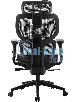 Кресло Cactus CS-MC555-BK черный, сетка, 150 кг, подголовник, регулируемые подлокотники, механизм качания