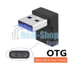 Переходник OTG USB A 3.0 на Type-C папа-мама угловой
